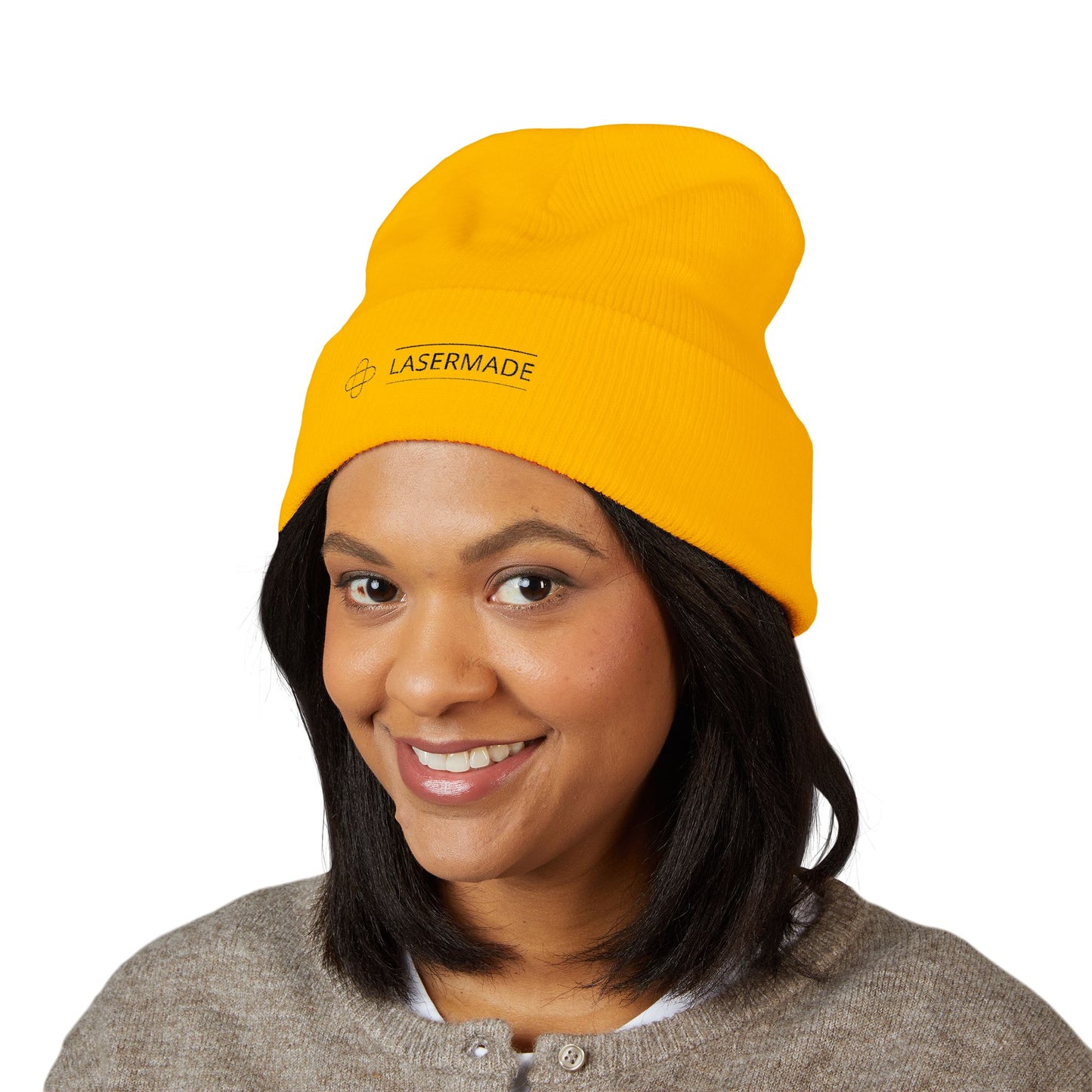 Classic Cuffed Beanie with LASERMADE Embroidery - Warm Winter Accessory