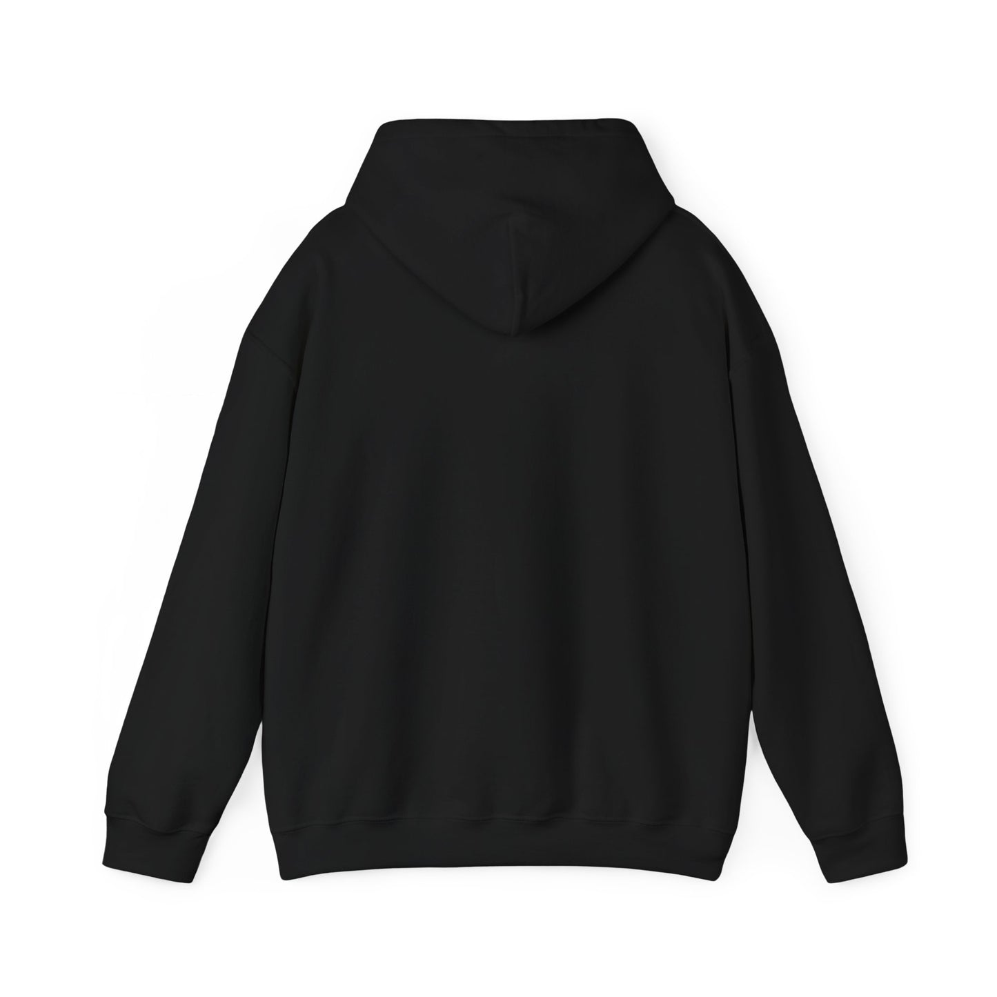 black sweatshirt viewed from the rear