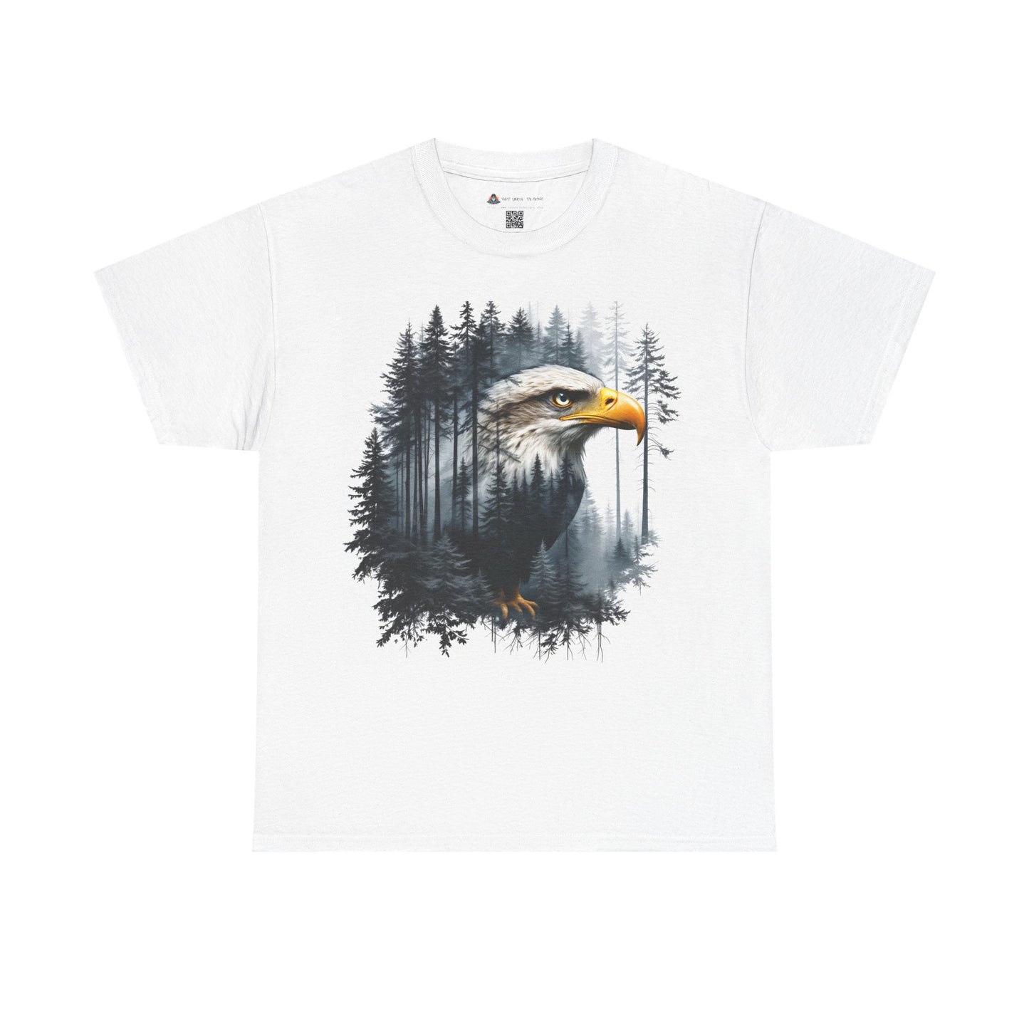 Unisex Heavy Cotton Tee with double exposure eagle design