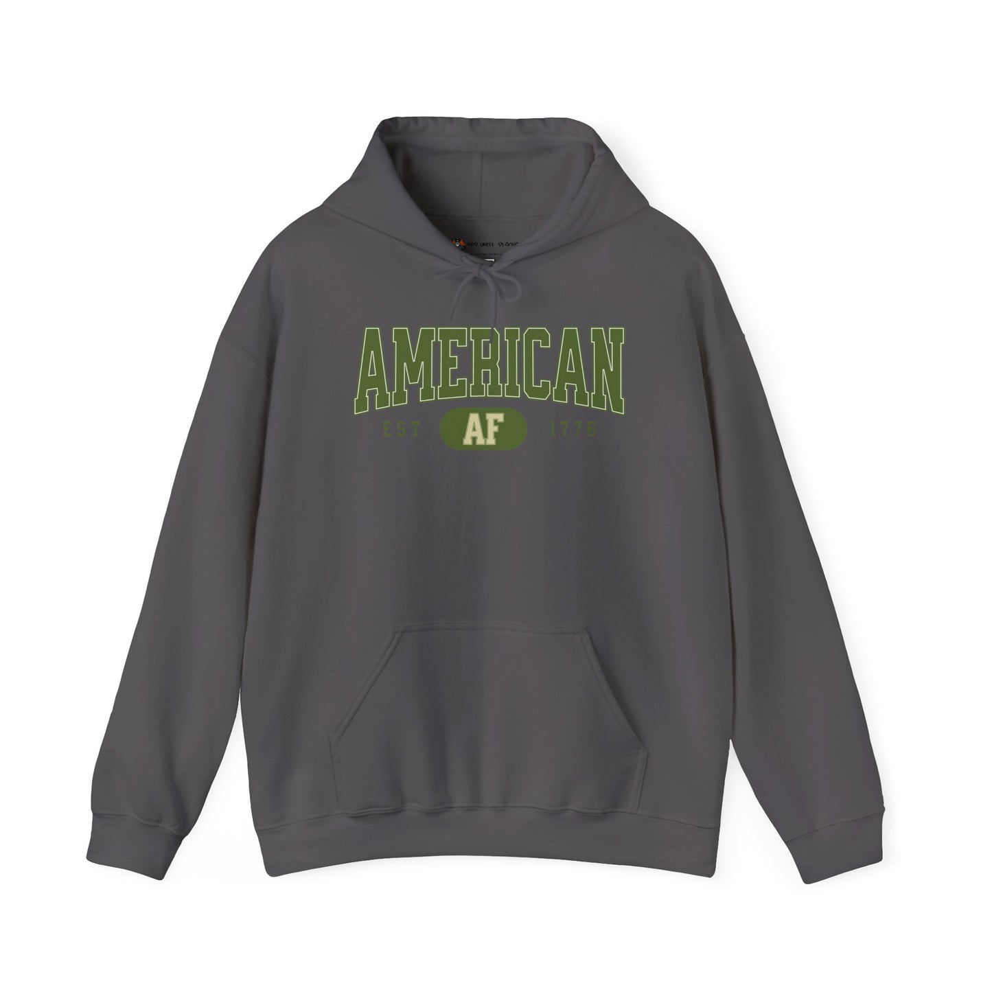 Sweatshirt With American AF est 1776 written on front