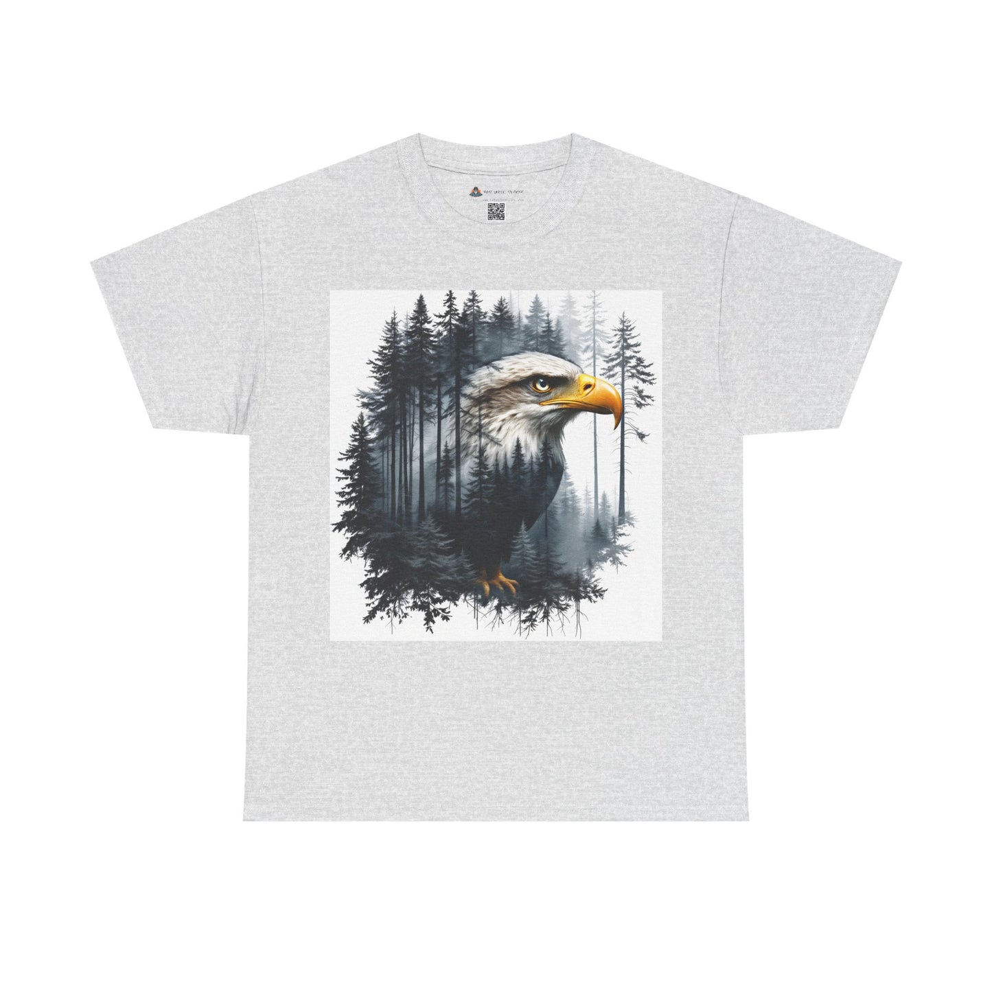 Unisex Heavy Cotton Tee with double exposure eagle design