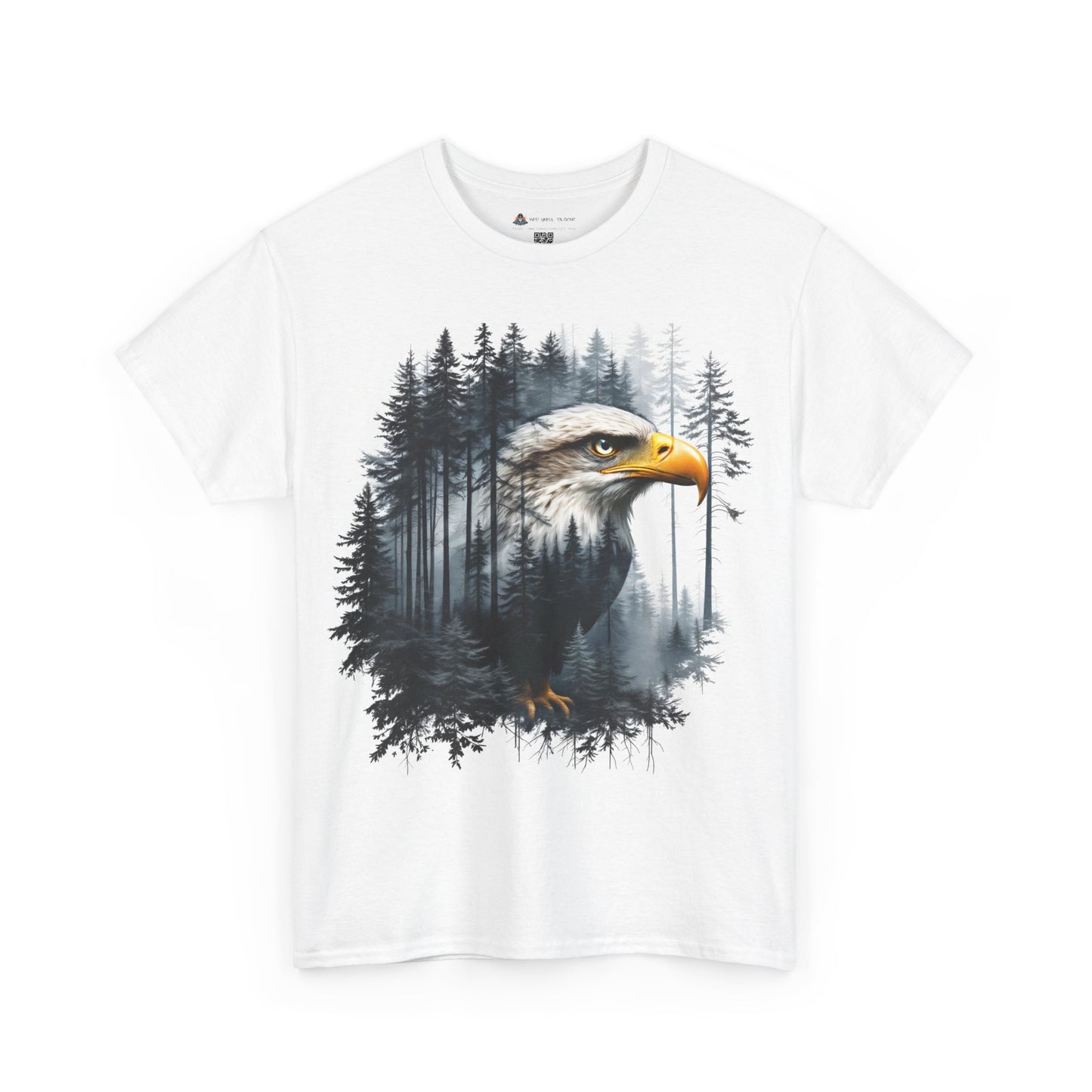 Unisex Heavy Cotton Tee with double exposure eagle design