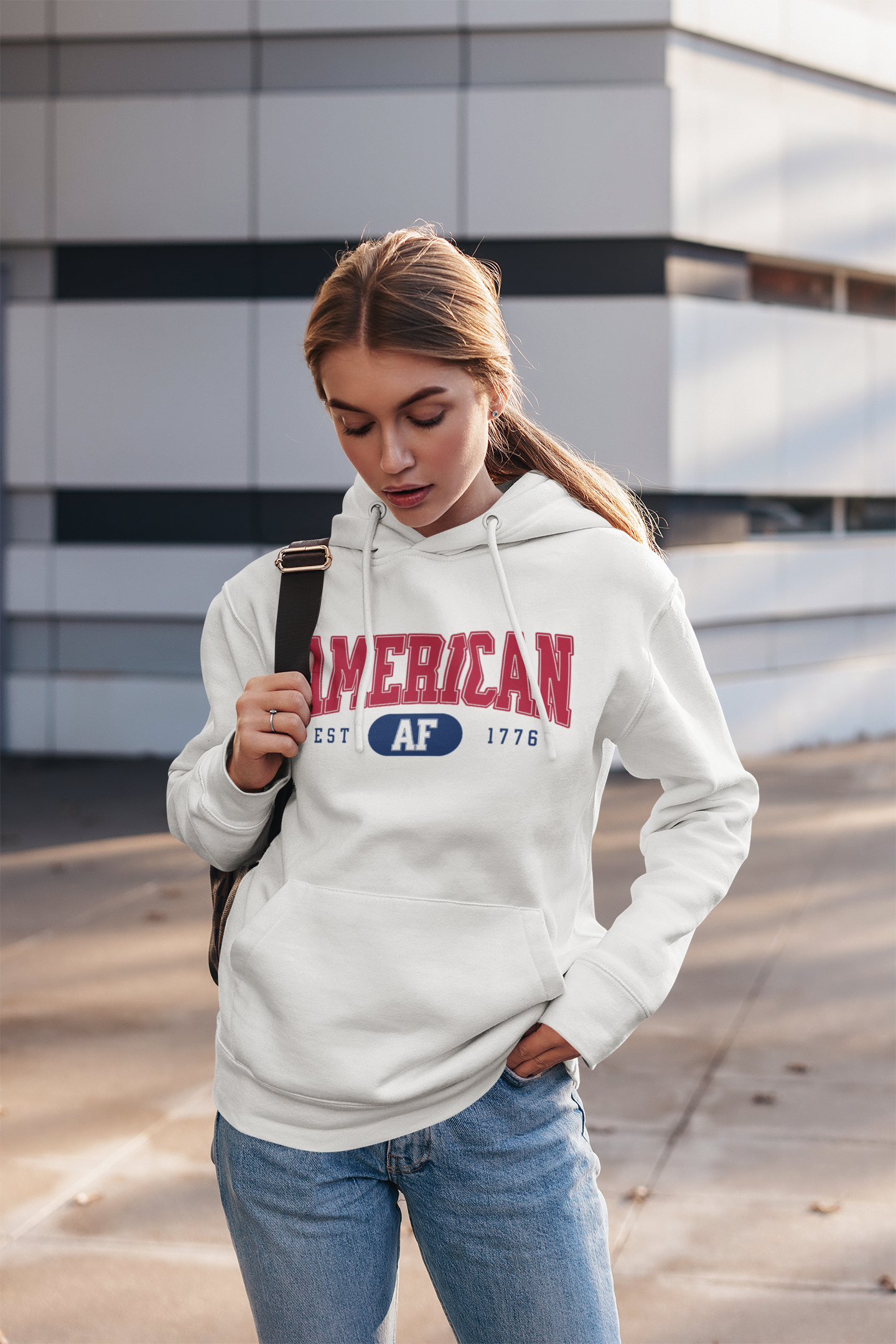American AF EST 1776 Unisex Hoodie - Perfect for Patriots