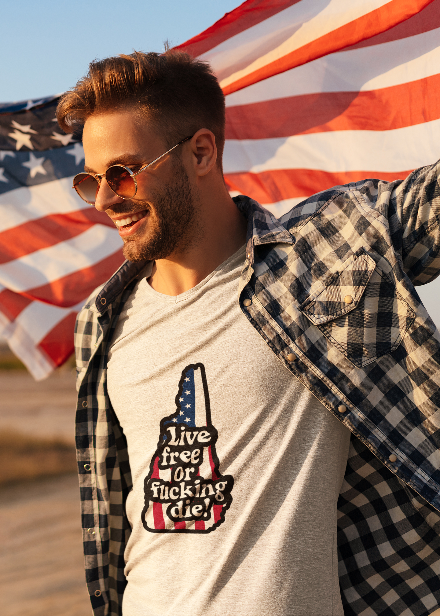 Bold Statement Tee with American Spirit, 4th of July T-Shirt, Unisex Patriotic Shirt, Gift for Freedom Lovers, Casual Everyday Wear