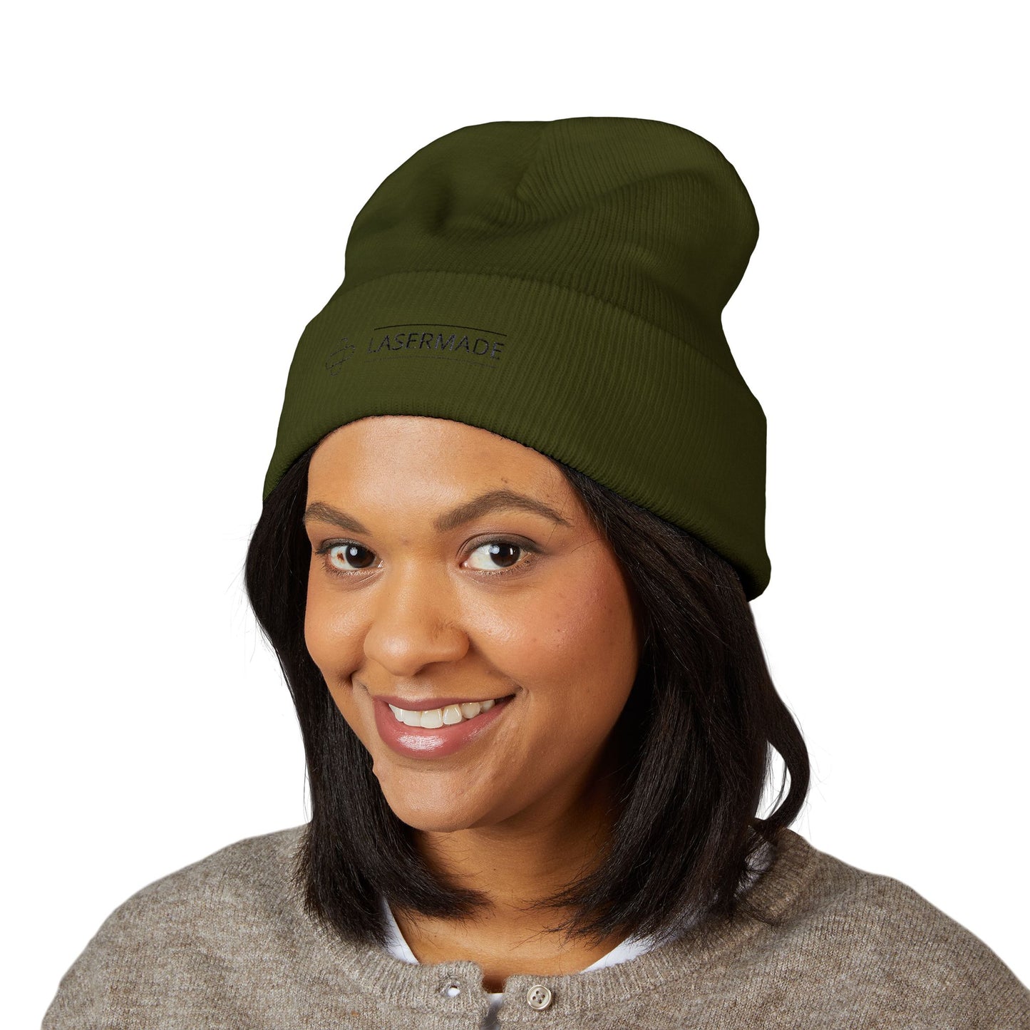 Classic Cuffed Beanie with LASERMADE Embroidery - Warm Winter Accessory