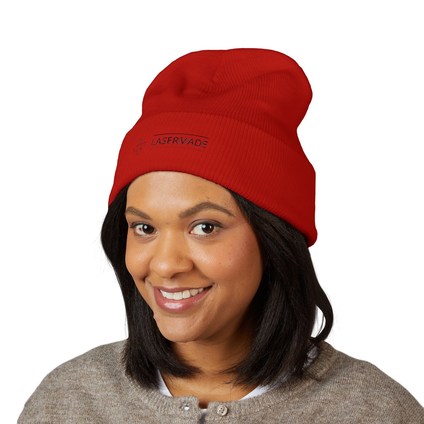 Classic Cuffed Beanie with LASERMADE Embroidery - Warm Winter Accessory