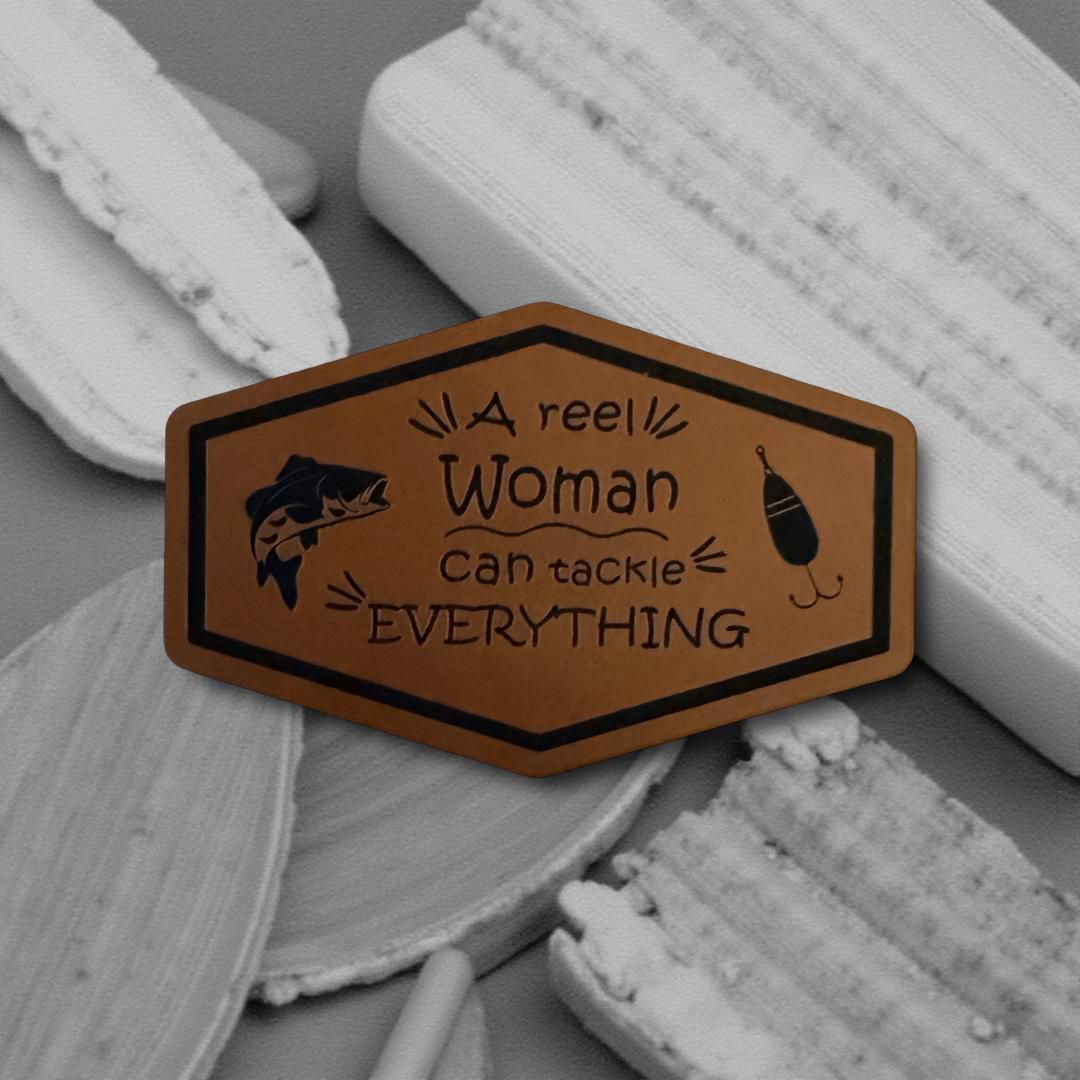 A reel woman can tackle everything hat patch