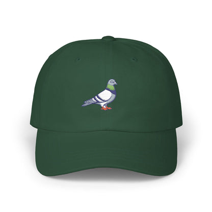 Pigeon on a Classic Dad Cap