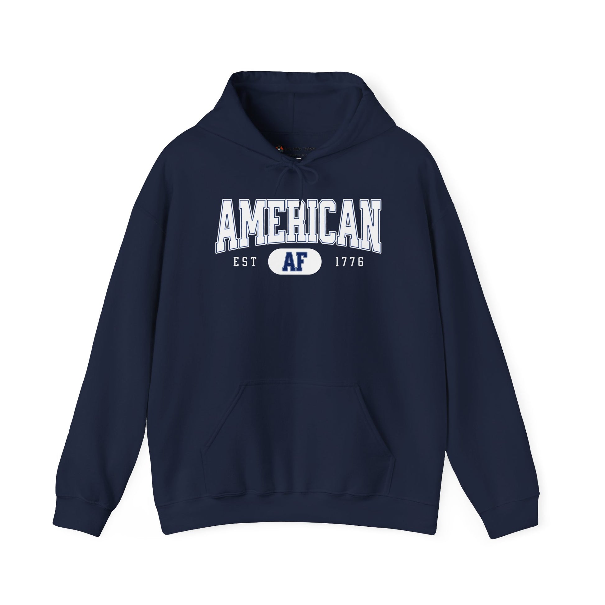 Sweatshirt With American AF est 1776 written on front