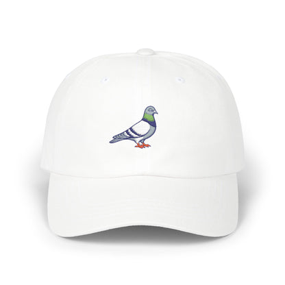 Pigeon on a Classic Dad Cap