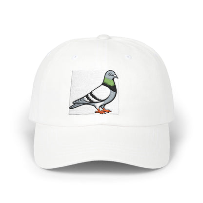 Pigeon on a Classic Dad Cap