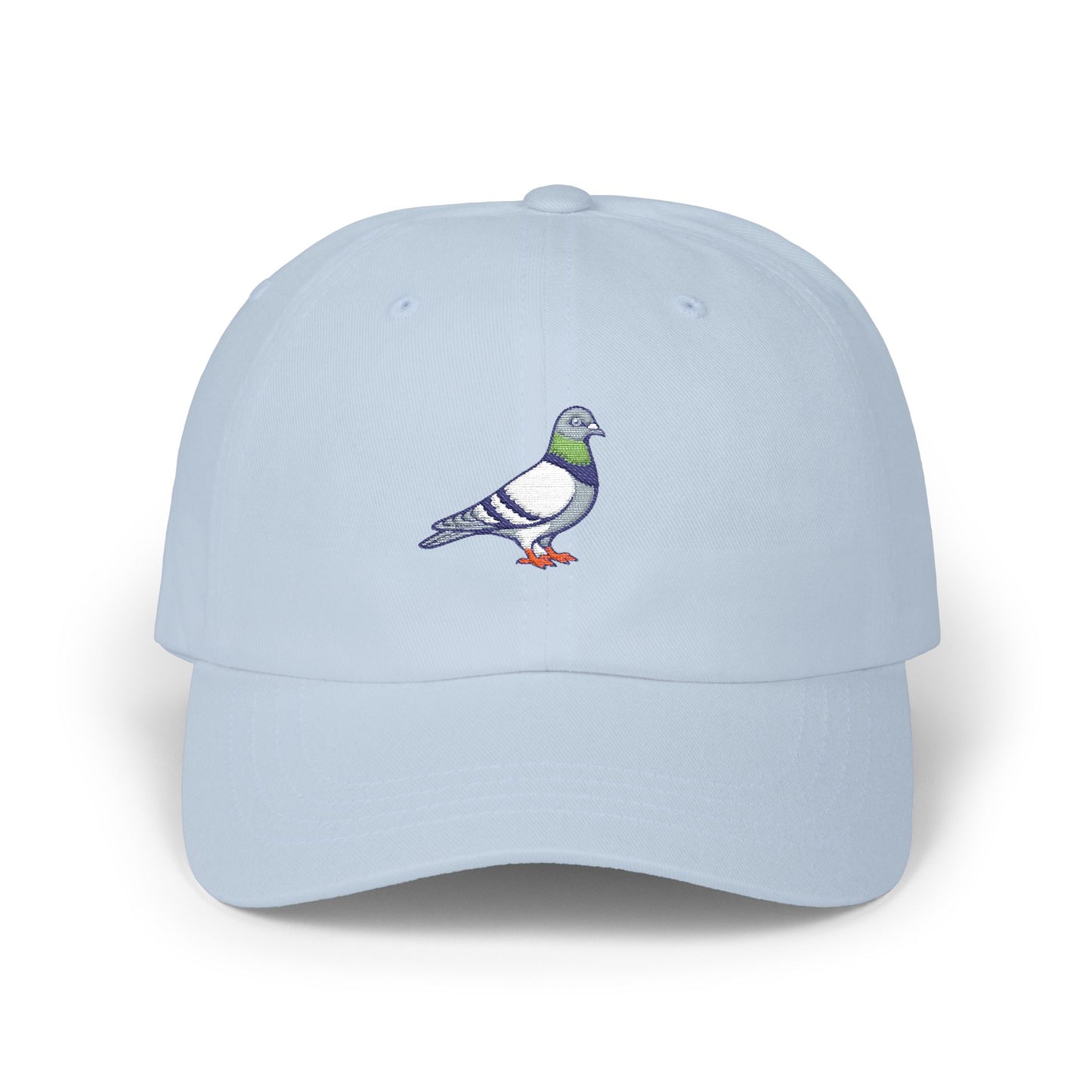 Pigeon on a Classic Dad Cap