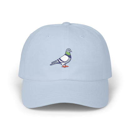 Pigeon on a Classic Dad Cap