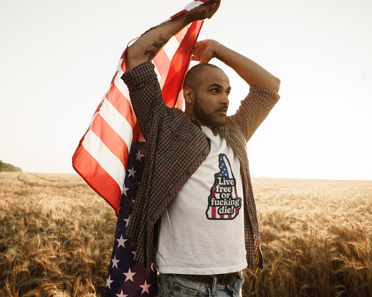 Bold Statement Tee with American Spirit, 4th of July T-Shirt, Unisex Patriotic Shirt, Gift for Freedom Lovers, Casual Everyday Wear