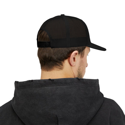 Embroidered Mountain Wave Trucker Cap — Outdoor Adventure Snapback