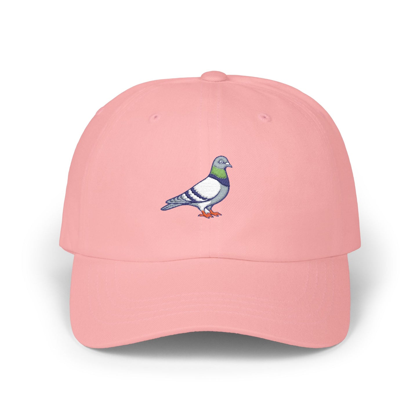 Pigeon on a Classic Dad Cap