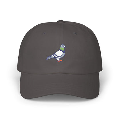 Pigeon on a Classic Dad Cap