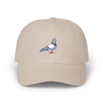 Pigeon on a Classic Dad Cap