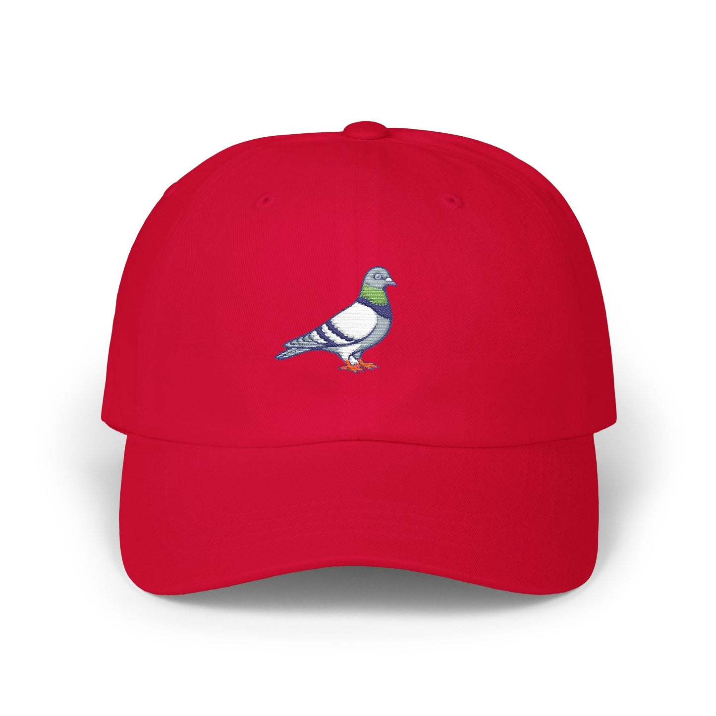 Pigeon on a Classic Dad Cap