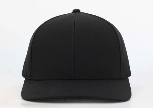 Black baseball cap on a white background