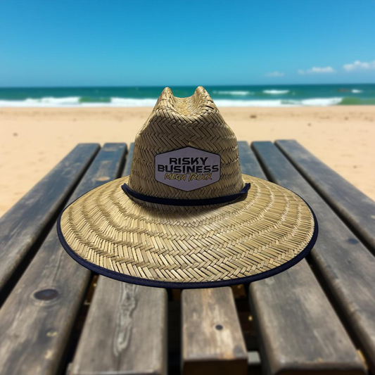 Risky Business Mega Truck Mat Straw Hat with Patch